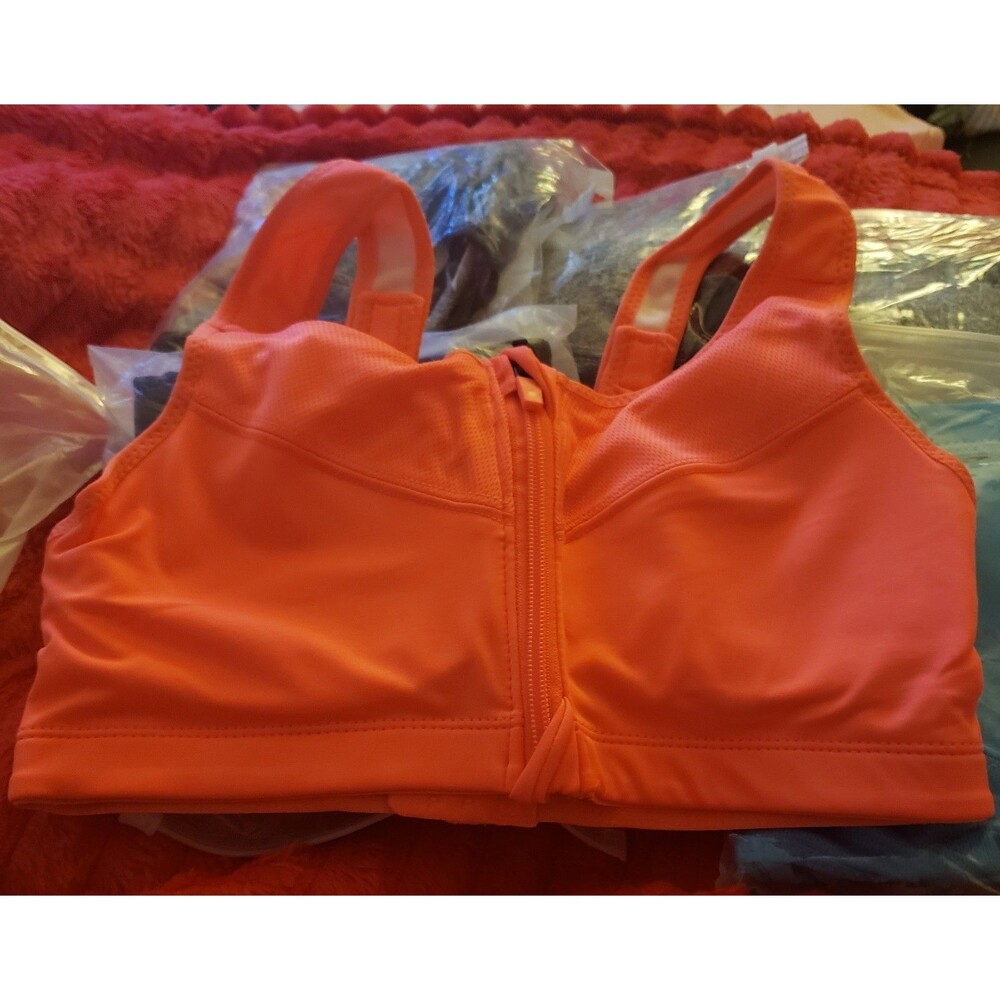 Zip Front Racerback Orange Sports Bra for Women Activewear